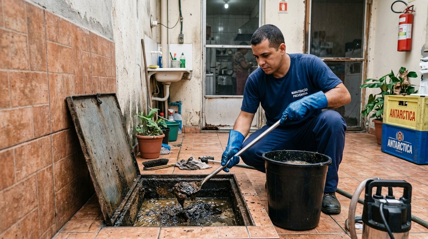 Limpeza de Caixa de Gordura com Equipe em Palmas‑TO