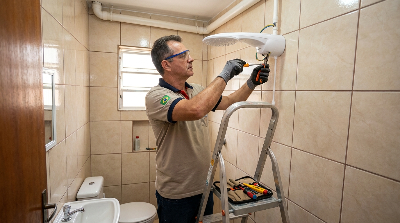 Substituição de Chuveiro Antigo em Palmas‑TO